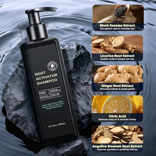 Root Activator Shampoo For Men - Hair Growth Shampoo for Hair Loss and Thinning Hair - 300 mL/10.1 fl oz Avelisse