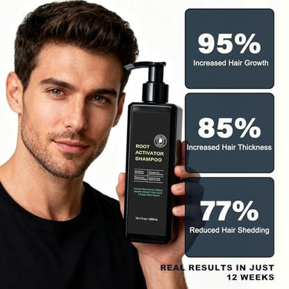 Root Activator Shampoo For Men - Hair Growth Shampoo for Hair Loss and Thinning Hair - 300 mL/10.1 fl oz Avelisse