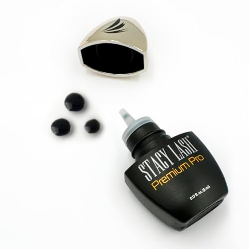 STACY LASH Premium Pro Eyelash Extension Glue – Extra Strong Black Adhesive, 0.3 Sec Drying, 7 Week Retention (0.17 fl oz/5ml) Avelisse