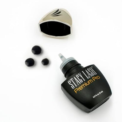 STACY LASH Premium Pro Eyelash Extension Glue – Extra Strong Black Adhesive, 0.3 Sec Drying, 7 Week Retention (0.17 fl oz/5ml) Avelisse