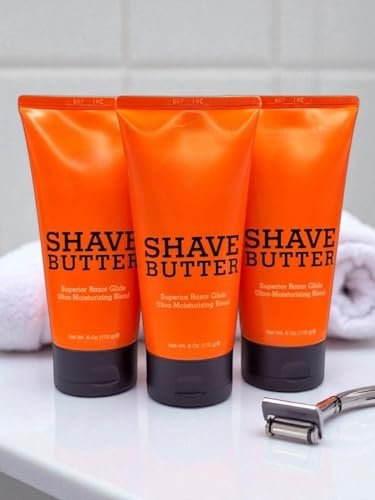 Shave Butter 6 oz – Pack of 3 – Ultra-Lubricating Shaving Cream with Shea, Mango & Cocoa Butter – Prevents Nicks & Razor Burn Avelisse