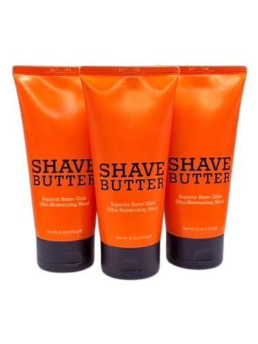 Shave Butter 6 oz – Pack of 3 – Ultra-Lubricating Shaving Cream with Shea, Mango & Cocoa Butter – Prevents Nicks & Razor Burn Avelisse