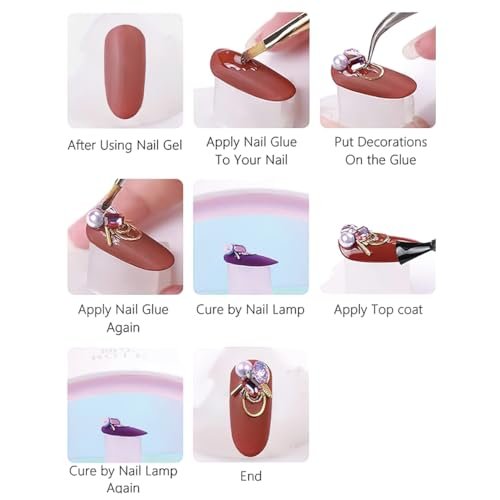 Jremg Luxury 3D Nail Charms - Multicolored Mixed Shape Flat-Back Rhinestones for DIY Nail Art & Crafts, 12 Grids - görsel 12