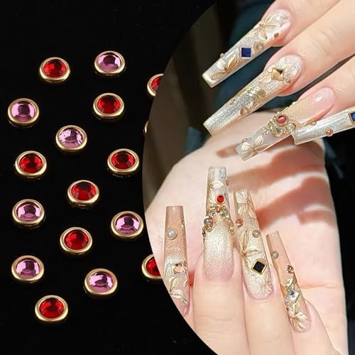 Jremg Luxury 3D Nail Charms - Multicolored Mixed Shape Flat-Back Rhinestones for DIY Nail Art & Crafts, 12 Grids - görsel 10