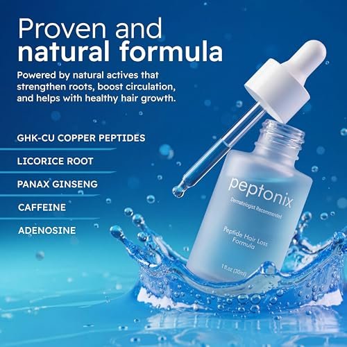 Peptonix Copper Peptide Hair Growth Serum – Copper Peptides, Ginseng, Licorice & Biotin – for Hair Loss & Thinning Hair Avelisse