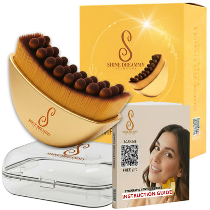 Lymphatic Contour Face Brush for Facial Sculpting – Anti-Puffiness, Detox & Lift, Improves Skin Glow & Absorption – Guasha Depuff Lift Brush for Face, Neck, Chin Massage – Instruction Included Avelisse