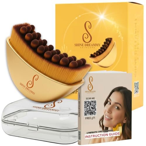 Lymphatic Contour Face Brush for Facial Sculpting – Anti-Puffiness, Detox & Lift, Improves Skin Glow & Absorption – Guasha Depuff Lift Brush for Face, Neck, Chin Massage – Instruction Included Avelisse