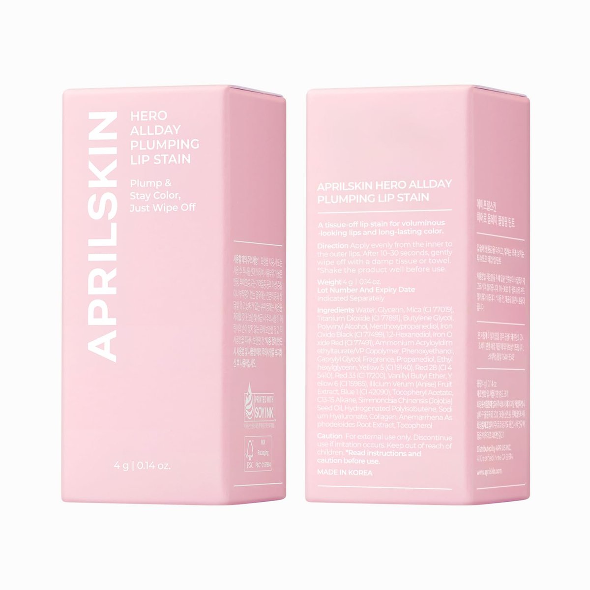 APRILSKIN Hero All Day Plumping Lip Stain - 24H Long-Lasting, Quick Visible Plumping, Smudge-Proof & Transfer Proof Wipe-Off Tint - Natural Rose (0.14 oz) - görsel 17