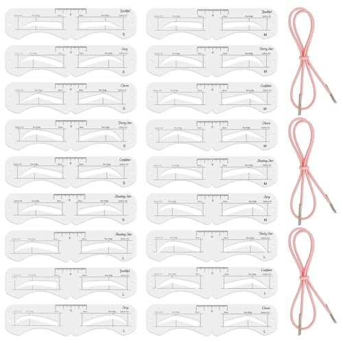 3Set Eyebrow Shaping Stencil - Reusable S/M/L Brow Stencil Kit with Strap for Beginners, Travel, Makeup Salons (Eyebrow Distance 2.0-3.5cm) - görsel 2