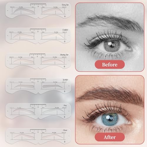 3Set Eyebrow Shaping Stencil - Reusable S/M/L Brow Stencil Kit with Strap for Beginners, Travel, Makeup Salons (Eyebrow Distance 2.0-3.5cm) - görsel 6