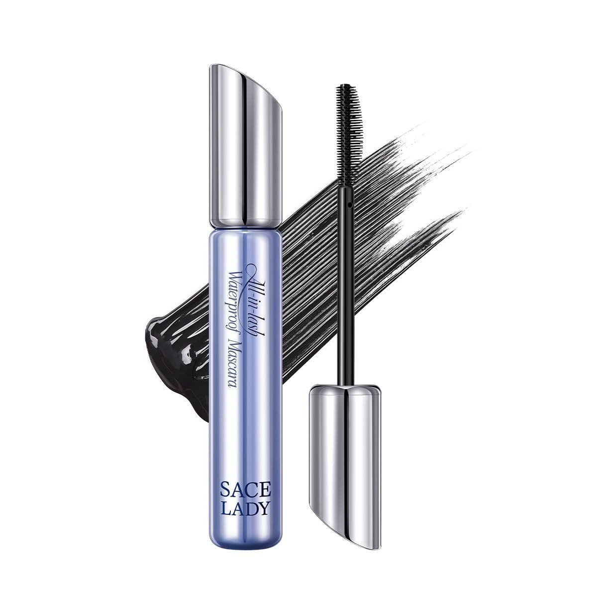 SACE LADY Waterproof Mascara - All-in-Lash Volume & Length, Smudge-Proof & Sweat-Proof, Long-Lasting Curl, Natural Black Eye Makeup for Women Avelisse