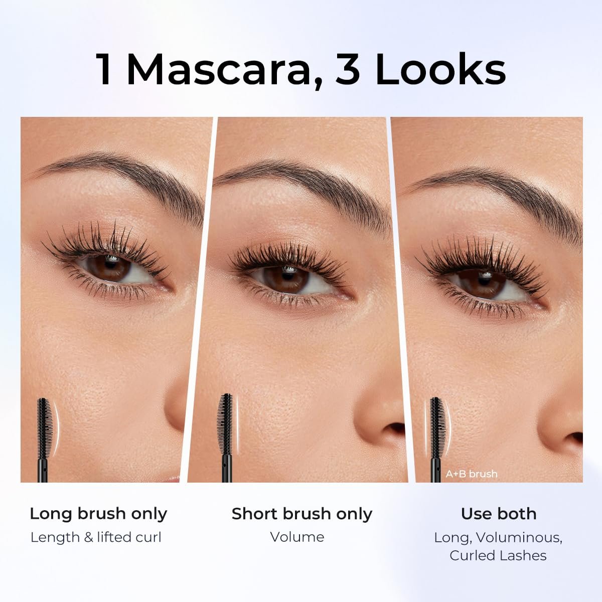 SACE LADY Waterproof Mascara - All-in-Lash Volume & Length, Smudge-Proof & Sweat-Proof, Long-Lasting Curl, Natural Black Eye Makeup for Women Avelisse
