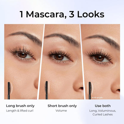 SACE LADY Waterproof Mascara - All-in-Lash Volume & Length, Smudge-Proof & Sweat-Proof, Long-Lasting Curl, Natural Black Eye Makeup for Women Avelisse