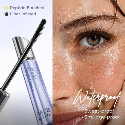 SACE LADY Waterproof Mascara - All-in-Lash Volume & Length, Smudge-Proof & Sweat-Proof, Long-Lasting Curl, Natural Black Eye Makeup for Women Avelisse