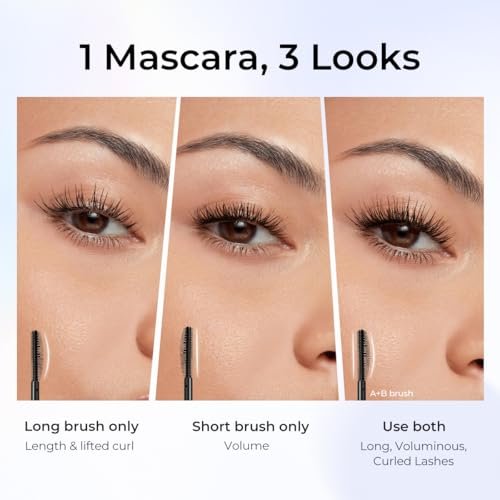 SACE LADY Waterproof Mascara - All-in-Lash Volume & Length, Smudge-Proof & Sweat-Proof, Long-Lasting Curl, Natural Black Eye Makeup for Women Avelisse