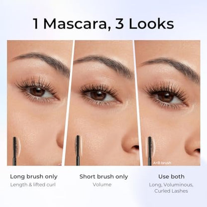 SACE LADY Waterproof Mascara - All-in-Lash Volume & Length, Smudge-Proof & Sweat-Proof, Long-Lasting Curl, Natural Black Eye Makeup for Women Avelisse