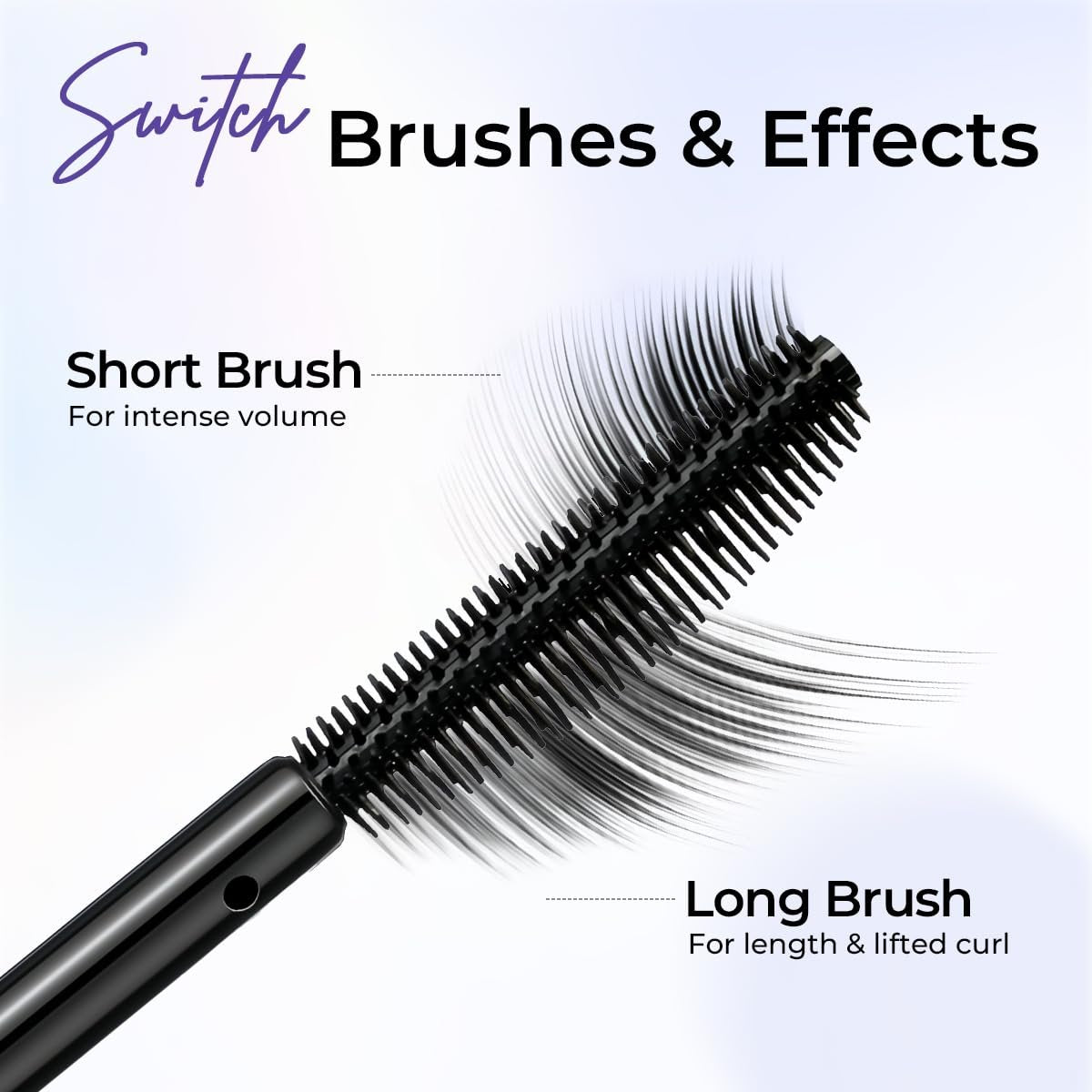 SACE LADY Waterproof Mascara - All-in-Lash Volume & Length, Smudge-Proof & Sweat-Proof, Long-Lasting Curl, Natural Black Eye Makeup for Women Avelisse