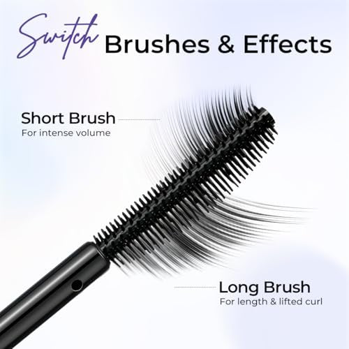 SACE LADY Waterproof Mascara - All-in-Lash Volume & Length, Smudge-Proof & Sweat-Proof, Long-Lasting Curl, Natural Black Eye Makeup for Women Avelisse