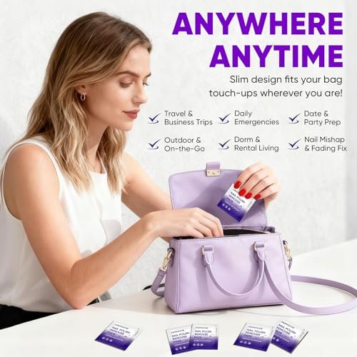 OAKDOLCHE 250 Pack Bulk Acetone Nail Polish Remover Pads, Individually Wrapped & Travel-Friendly, Quick & Effective for Gel & Fingernail Polish, Home & Professional Nail Polish Removal Wipes - görsel 10
