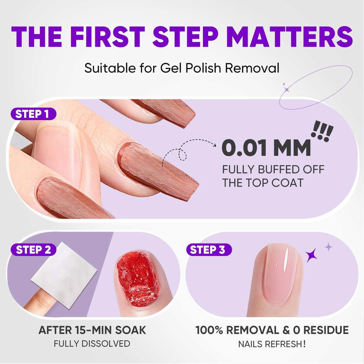 OAKDOLCHE 250 Pack Bulk Acetone Nail Polish Remover Pads, Individually Wrapped & Travel-Friendly, Quick & Effective for Gel & Fingernail Polish, Home & Professional Nail Polish Removal Wipes - görsel 11