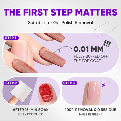 OAKDOLCHE 250 Pack Bulk Acetone Nail Polish Remover Pads, Individually Wrapped & Travel-Friendly, Quick & Effective for Gel & Fingernail Polish, Home & Professional Nail Polish Removal Wipes