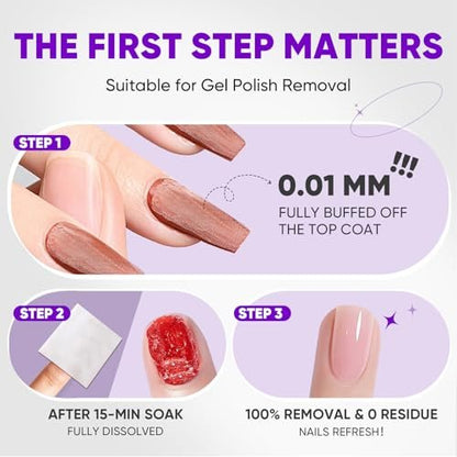 OAKDOLCHE 250 Pack Bulk Acetone Nail Polish Remover Pads, Individually Wrapped & Travel-Friendly, Quick & Effective for Gel & Fingernail Polish, Home & Professional Nail Polish Removal Wipes