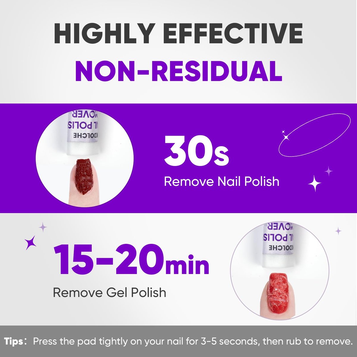 OAKDOLCHE 250 Pack Bulk Acetone Nail Polish Remover Pads, Individually Wrapped & Travel-Friendly, Quick & Effective for Gel & Fingernail Polish, Home & Professional Nail Polish Removal Wipes - görsel 7