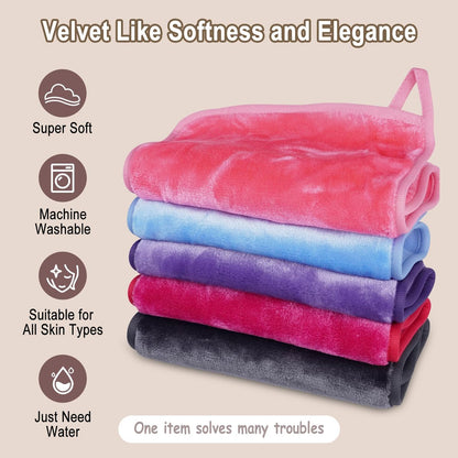 KODAMO Makeup Remover Cloth - Reusable Microfiber Face Towels for Makeup Removal, Cleansing & Skincare - Washable Facial Cloths for Sensitive Skin (Pack of 5)