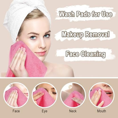 KODAMO Makeup Remover Cloth - Reusable Microfiber Face Towels for Makeup Removal, Cleansing & Skincare - Washable Facial Cloths for Sensitive Skin (Pack of 5)