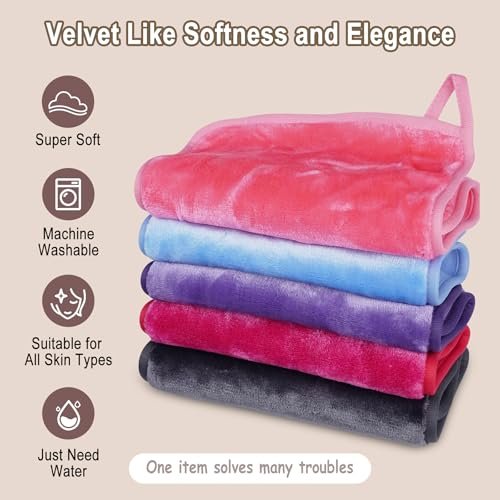 KODAMO Makeup Remover Cloth - Reusable Microfiber Face Towels for Makeup Removal, Cleansing & Skincare - Washable Facial Cloths for Sensitive Skin (Pack of 5) - görsel 14