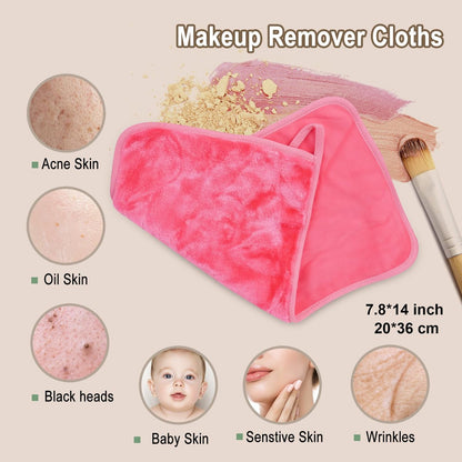 KODAMO Makeup Remover Cloth - Reusable Microfiber Face Towels for Makeup Removal, Cleansing & Skincare - Washable Facial Cloths for Sensitive Skin (Pack of 5)
