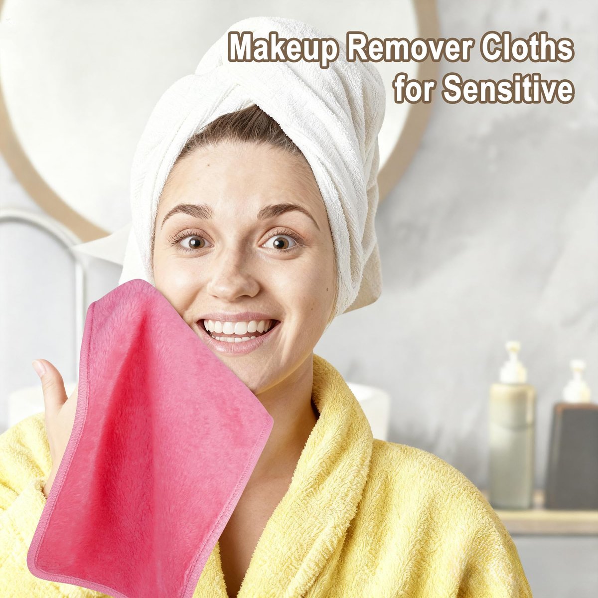 KODAMO Makeup Remover Cloth - Reusable Microfiber Face Towels for Makeup Removal, Cleansing & Skincare - Washable Facial Cloths for Sensitive Skin (Pack of 5) - görsel 3