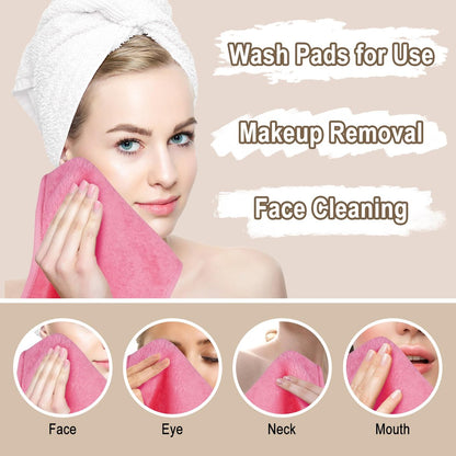 KODAMO Makeup Remover Cloth - Reusable Microfiber Face Towels for Makeup Removal, Cleansing & Skincare - Washable Facial Cloths for Sensitive Skin (Pack of 5)