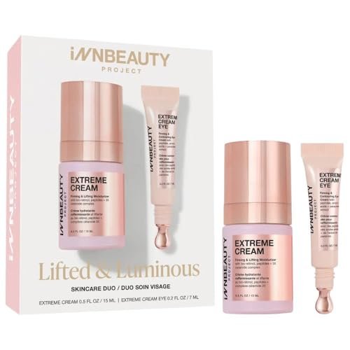 INNBEAUTY Project Lifted & Luminous Travel Skincare Holiday Gift Set – Extreme Cream & Extreme Cream Eye for Firming, Lifting, Hydrating (Travel Size) Avelisse