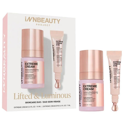 INNBEAUTY Project Lifted & Luminous Travel Skincare Holiday Gift Set – Extreme Cream & Extreme Cream Eye for Firming, Lifting, Hydrating (Travel Size) Avelisse