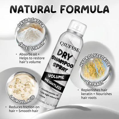 QIUFSSE Dry Shampoo Spray - Volumizing Dry Shampoo for Women & Men, Absorbs Excess Oil, Instant Refresh Hair, Rice Starch, Keratin, Nourishes Hair Roots, 7.61 oz Avelisse