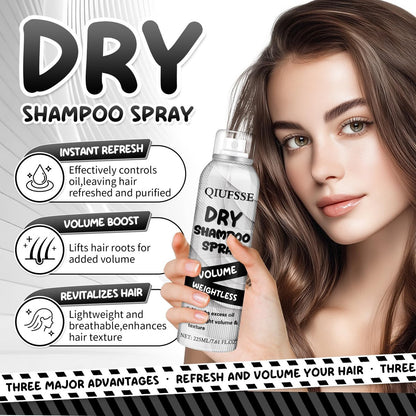 QIUFSSE Dry Shampoo Spray - Volumizing Dry Shampoo for Women & Men, Absorbs Excess Oil, Instant Refresh Hair, Rice Starch, Keratin, Nourishes Hair Roots, 7.61 oz Avelisse