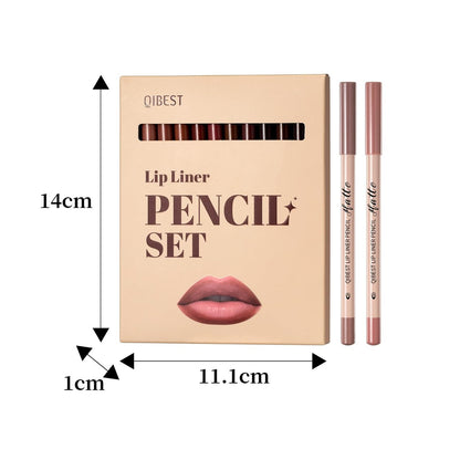 Petansy Matte Lip Liner Set - 12 Colors Long Lasting Waterproof Nude Lip Liner Pencil Set, Smooth High Pigmented Natural Lip Makeup Pencils