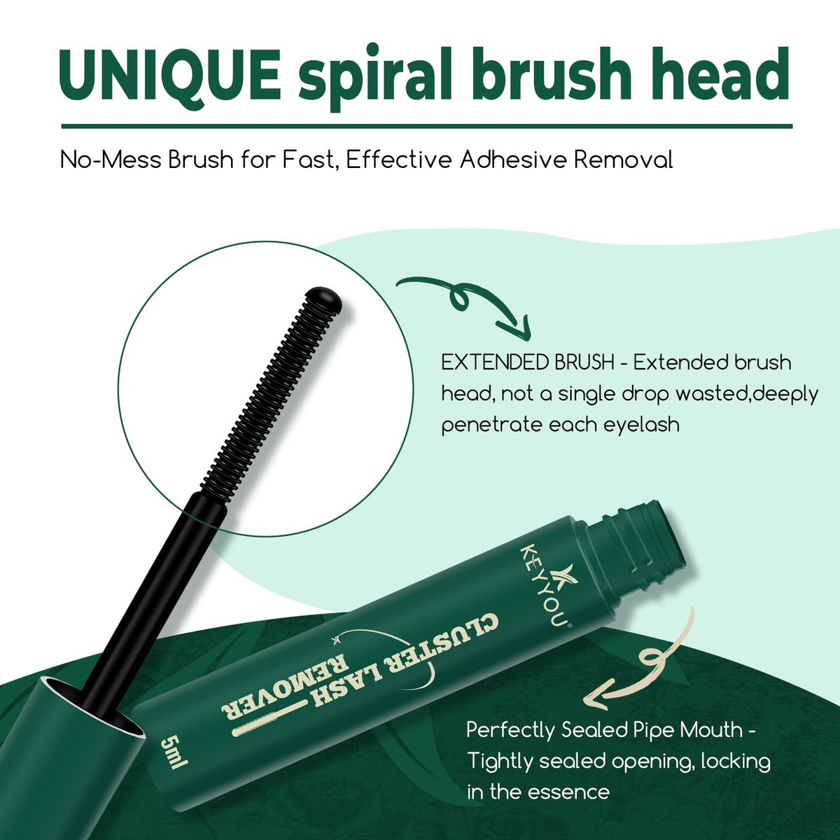 KEYYOU Lash Cluster Lash Remover 5ML – Oil-Based Gentle Eyelash Glue Remover for Lash Bond and Seal, Safe for Self-Application DIY Use - görsel 9