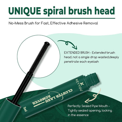 KEYYOU Lash Cluster Lash Remover 5ML – Oil-Based Gentle Eyelash Glue Remover for Lash Bond and Seal, Safe for Self-Application DIY Use