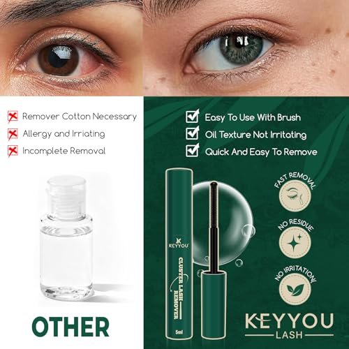KEYYOU Lash Cluster Lash Remover 5ML – Oil-Based Gentle Eyelash Glue Remover for Lash Bond and Seal, Safe for Self-Application DIY Use - görsel 12