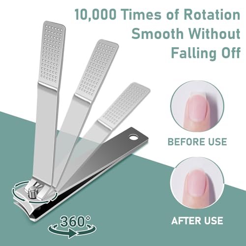 HOFASON 8 Pcs Large Curved Nail Clippers Set - Stainless Steel Fingernail and Toenail Clippers for Women and Men, Bulk Manicure Pedicure Kit for Travel and Stocking Stuffers - görsel 9