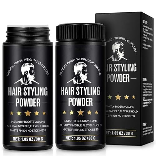 NIFEISHI Hair Styling Powder for Men (2 Pack, 1.05 oz Each) - Volumizing Texture Powder for All Hair Types, Natural Matte Hairstyle, High Hold - görsel 2