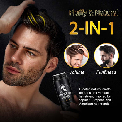 NIFEISHI Hair Styling Powder for Men (2 Pack, 1.05 oz Each) - Volumizing Texture Powder for All Hair Types, Natural Matte Hairstyle, High Hold