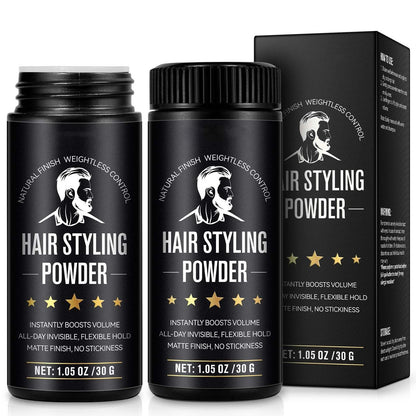 NIFEISHI Hair Styling Powder for Men (2 Pack, 1.05 oz Each) - Volumizing Texture Powder for All Hair Types, Natural Matte Hairstyle, High Hold