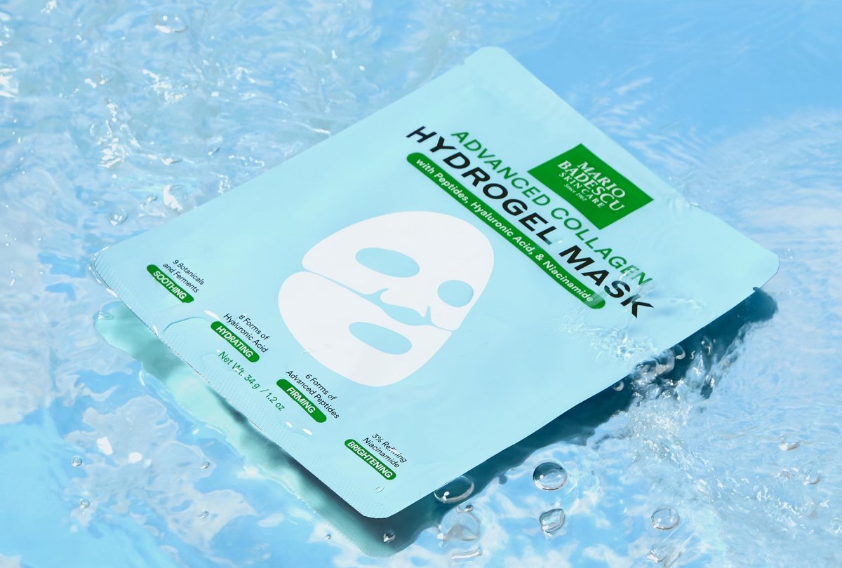 Mario Badescu Advanced Collagen Hydrogel Mask Set of 3 – Hydrating, Firming & Brightening Face Mask with Peptides, Hyaluronic Acid & Niacinamide Avelisse