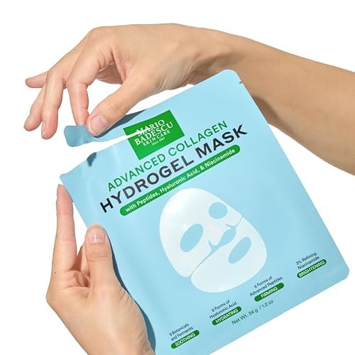 Mario Badescu Advanced Collagen Hydrogel Mask Set of 3 – Hydrating, Firming & Brightening Face Mask with Peptides, Hyaluronic Acid & Niacinamide Avelisse