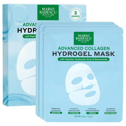 Mario Badescu Advanced Collagen Hydrogel Mask Set of 3 – Hydrating, Firming & Brightening Face Mask with Peptides, Hyaluronic Acid & Niacinamide Avelisse