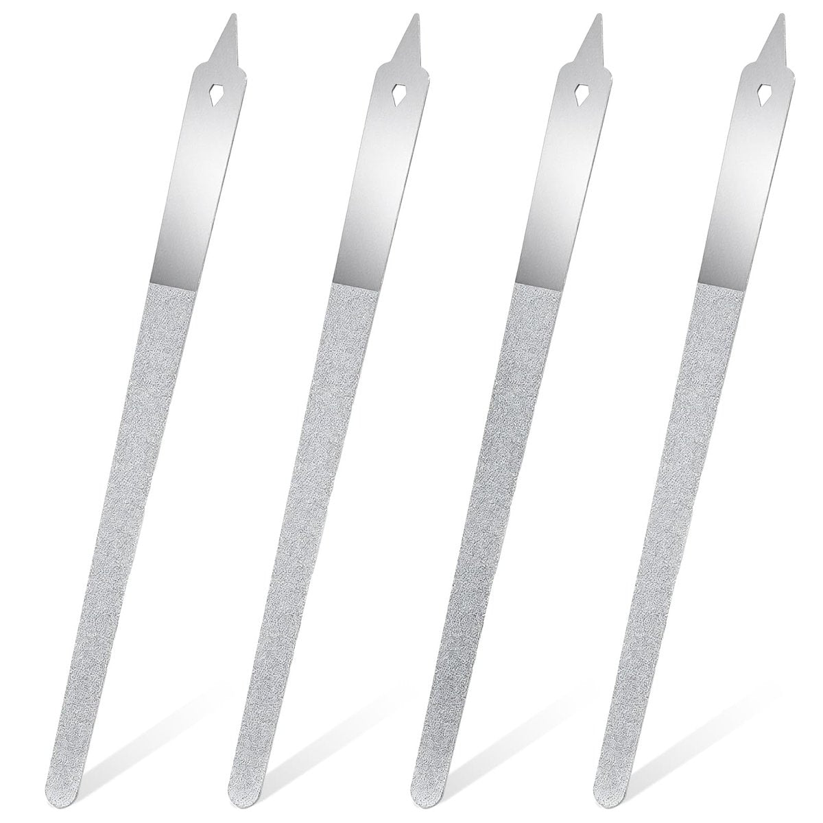 Clofiak 4 PCS Diamond Deb Nail File, 6-inch Stainless Steel Metal Nail File, Double Sided Manicure Pedicure Toenails Tools for Salon Home - görsel 1