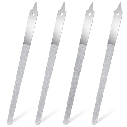 Clofiak 4 PCS Diamond Deb Nail File, 6-inch Stainless Steel Metal Nail File, Double Sided Manicure Pedicure Toenails Tools for Salon Home
